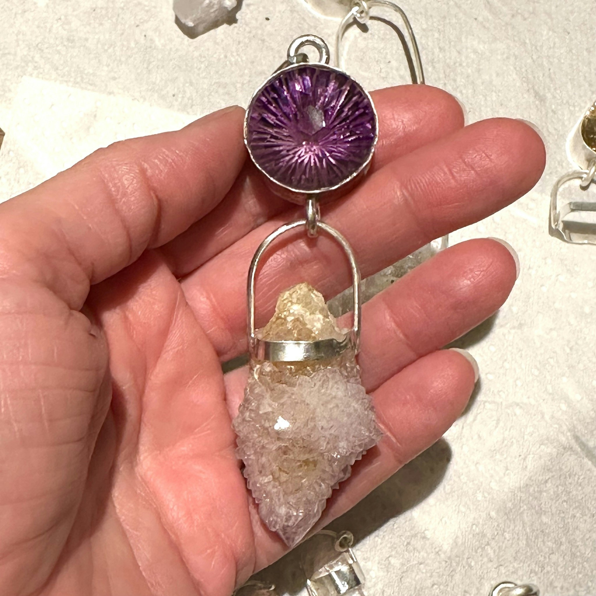 Amethyst with fairy quartz