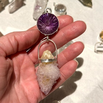 Amethyst with fairy quartz