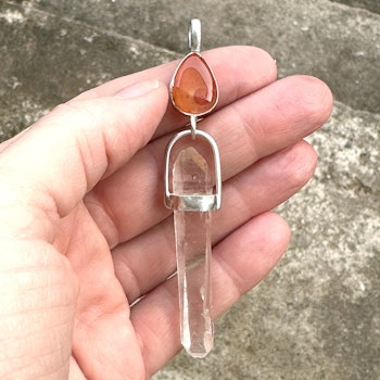 Carnelian with natural double terminated pink Lemuria