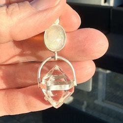 Velo opal with Herkimer diamond