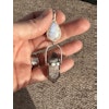 Rainbow moonstone with naturally double terminated pink litium