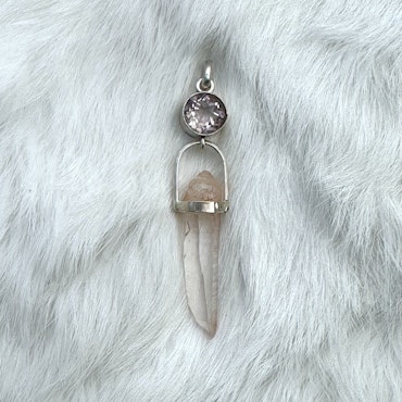 Pink amethyst with pink Lemurian