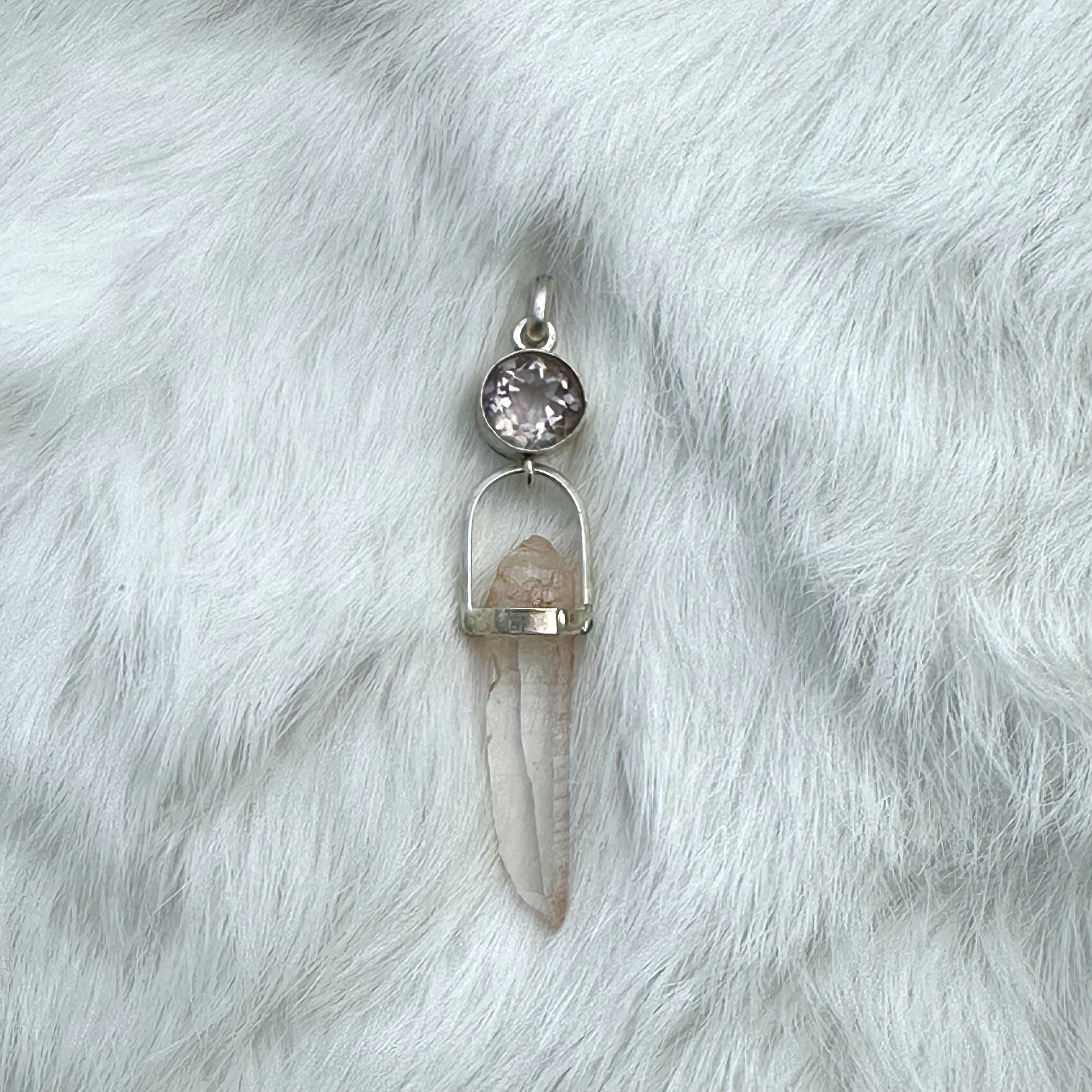 Pink amethyst with pink Lemurian