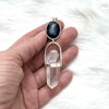 Iolite with naturally double terminated clear quartz from sweden