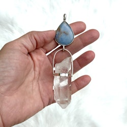 Angelite with Lemurian quartz