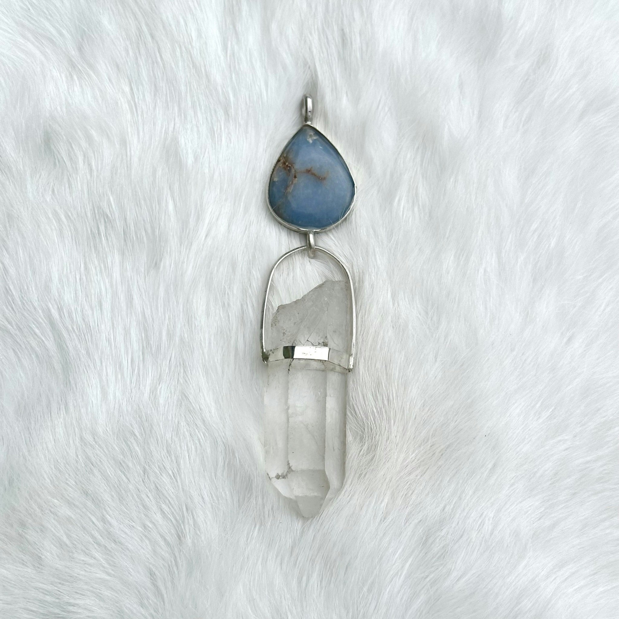 Angelite with Lemurian quartz
