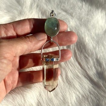 Aquamarine with champagne citrine