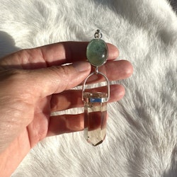 Aquamarine with champagne citrine