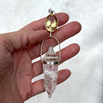 Sunlight, Sunna, Citrine with clear quartz Vogel Crystal