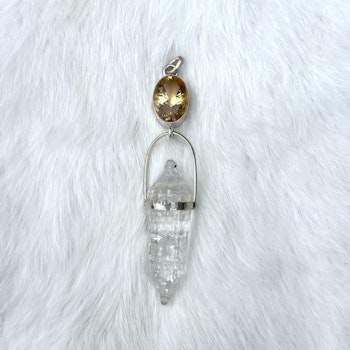Sunlight, Sunna, Citrine with clear quartz Vogel Crystal