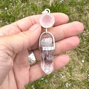 Higher Love, Rose Quartz with Brandenberg Amethyst