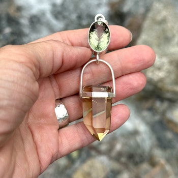 Green Golden Dragon, Green Amethyst with top quality citrine