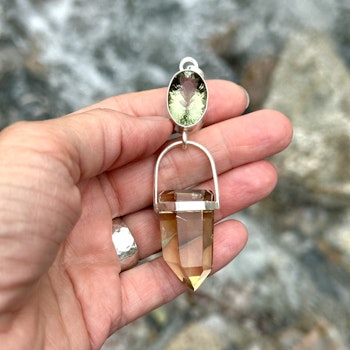 Green Golden Dragon, Green Amethyst with top quality citrine