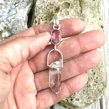 Pink Tourmaline with Brandenberg Quartz