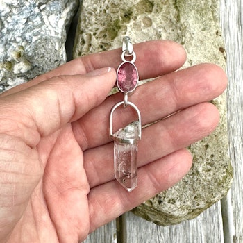 Pink Tourmaline with Brandenberg Quartz
