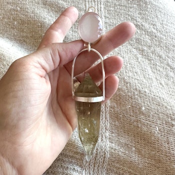 Masterpiece Mother Mary, Rose Quartz with Citrine Vogel