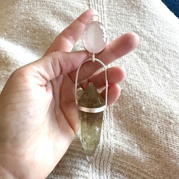 Masterpiece Mother Mary, Rose Quartz with Citrine Vogel