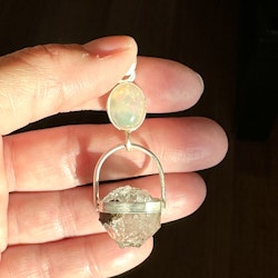 The dreamer- Opal with Herkimer diamond.