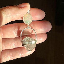 The dreamer- Opal with Herkimer diamond.