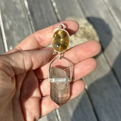 Cosmic Frequency   Citrine with Double terminated Lodolite