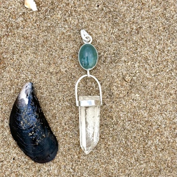 Nessie - Aquamarine with white Lodolite