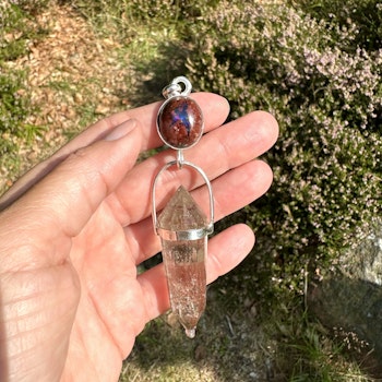 Cosmic frequency   Red thunder  Masterpiece Mexican Fire Opal with Citrine Vogel.