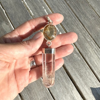 Fire starter  Citrine with Angel Phantom (Ampibole Quartz)