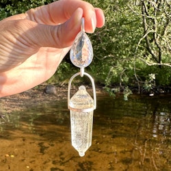 Sirius, bright shining star, Clear Quartz with Citrine Vogel