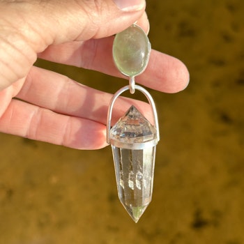 Masterpiece- Green Aquamarine with Citrine Vogel Crystal- Persephone - Stellar Collection.