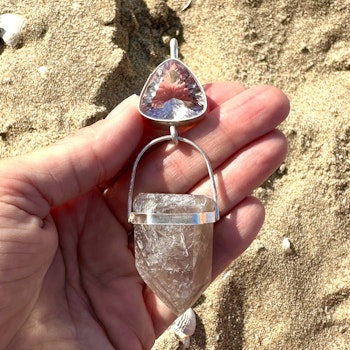 Ametrine with Ampibole Quartz (Angel Phantom Quartz)