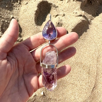 Cosmic Frequency and beyond.   Amethyst with Brandenberg Enhydro with Phantoms