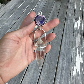 Amethyst with Citrine Vogel  Golden Dragon Collection  Connection to Nyx- Godess of the night.
