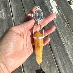 Golden Dragon Collection -  Clear Quartz with Golden Healer Vogel