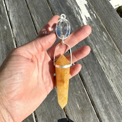 Golden Dragon Collection -  Clear Quartz with Golden Healer Vogel