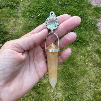 Green amethyst with Golden Healer- masterpiece, Golden Dragon Collection-