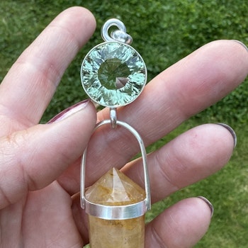 Green amethyst with Golden Healer- masterpiece, Golden Dragon Collection-