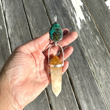 Golden Dragon Collection   Chrysocolla with Golden Healer