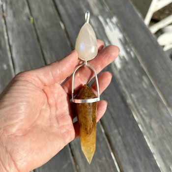 Golden Dragon collection - Apricot Moonstone with Golden Healer.
