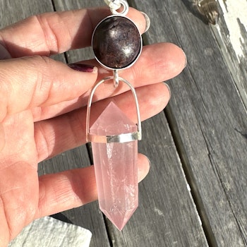 Star Ruby with Rose Quartz Vogel  Ascending your frequencies