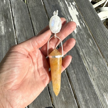 Golden dragon collection   Rainbow moonstone with Golden Healer