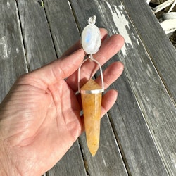 Golden dragon collection   Rainbow moonstone with Golden Healer