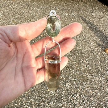 The Dragon King- The Dragon King- Green Amethyst with phantom Lodolite.