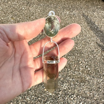 The Dragon King- The Dragon King- Green Amethyst with phantom Lodolite.