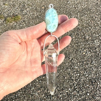 Pleiadan portal to Lemuria and Atlantis- Larimar with Citrine Vogel- masterpiece