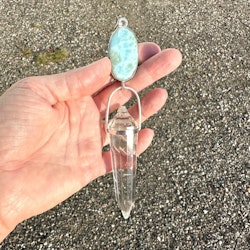 Pleiadan portal to Lemuria and Atlantis- Larimar with Citrine Vogel- masterpiece