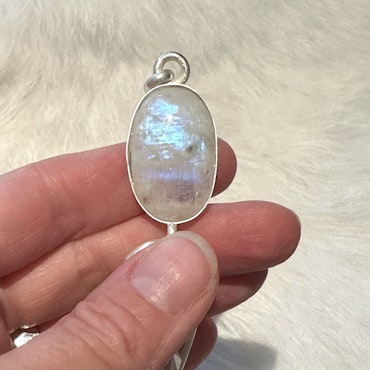 White Priestesses, Lady of the Lake. Rainbow Moonstone with Clear Quartz Vogel