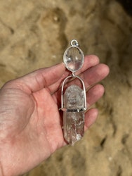White swan- Clear quartz with very special Norwegian clear twin flame quartz.