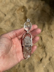White swan- Clear quartz with very special Norwegian clear twin flame quartz.