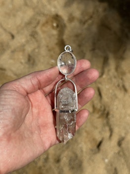 White swan- Clear quartz with very special Norwegian clear twin flame quartz.