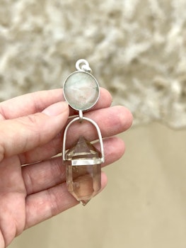 Aquarian age- Aquamarine with naturally double terminated Citrine